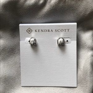Kendra Scott White Marble Stud Earrings